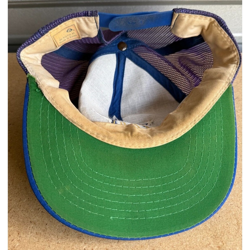 VTG Seattle Mariners Blue Hat OLD LOGO Trucker Mesh Hat Snapback YR *READ* - Picture 7 of 8